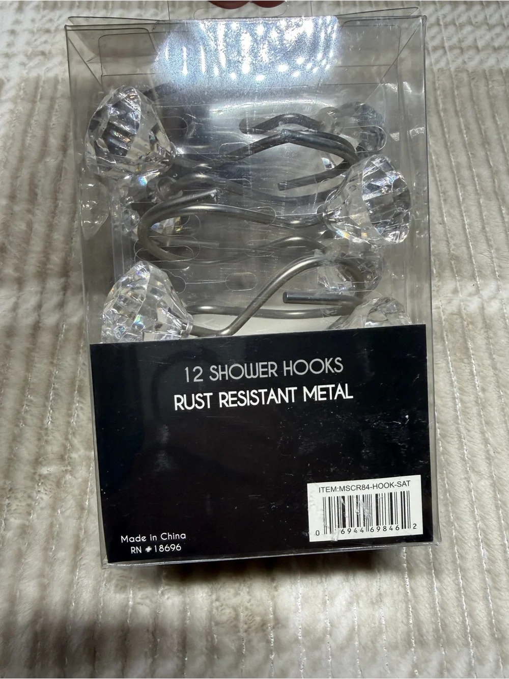 NOVO bath decorative shower curtain hooks set of 12 NWT